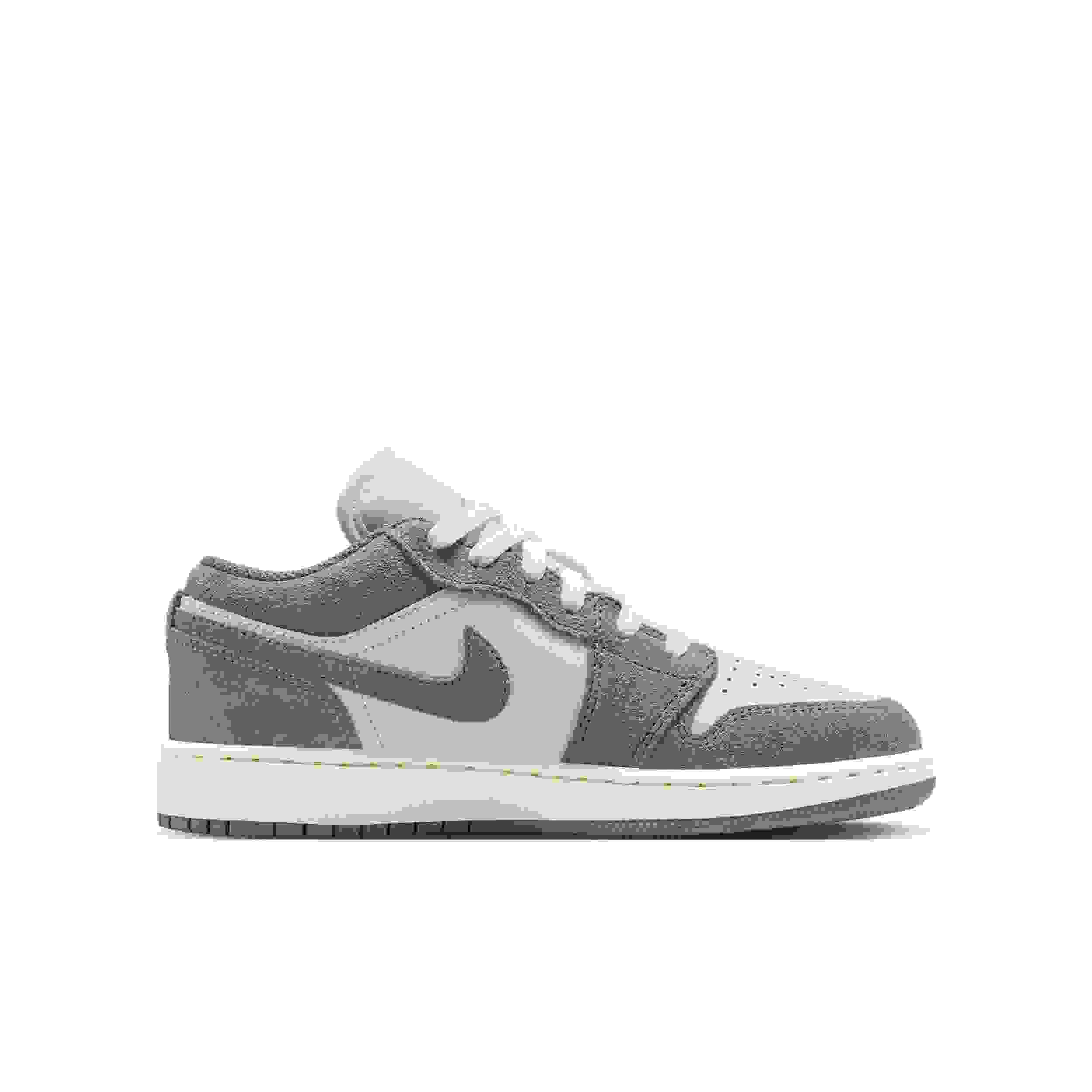Jordan 1 Low Grade School Boys' "Olive Grey/Summit White/Pale Ivory/Enigma Stone" Shoe